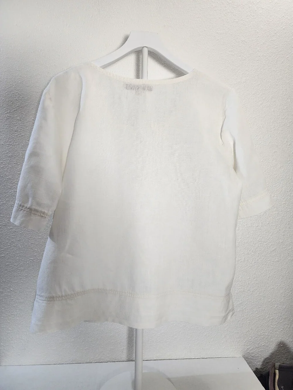 FLAX Women Linen Boxy Oversized Top Off White Size M - Picture 3 of 7